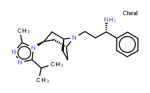 CAS No. 376348-71-9, (S)-3-((1R,3R,5S)-3-(3-isopropyl-5-methyl-4H-1,2,4-triazol-4-yl)-8-aza-bicyclo[3.2.1]octan-8-yl)-1-phenylpropan-1-amine