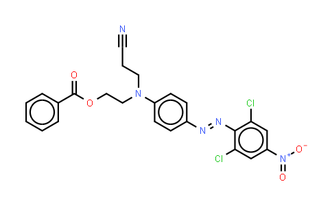 CAS No. 37672-70-1, 2-N-(2-Cyanoethyl)-4-(2,6-dichloro-4-nitrophenyl)azoanilinoethyl benzoate