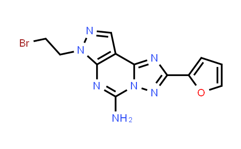CAS No. 377729-85-6, 7-(2-Bromoethyl)-2-(furan-2-yl)-7H-pyrazolo[4,3-e][1,2,4]triazolo[1,5-c]pyrimidin-5-amine