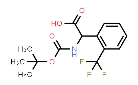 CAS No. 380611-02-9, 2-((tert-Butoxycarbonyl)amino)-2-(2-(trifluoromethyl)phenyl)acetic acid