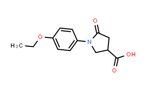 CAS No. 38160-04-2, 1-(4-Ethoxyphenyl)-5-oxopyrrolidine-3-carboxylic acid