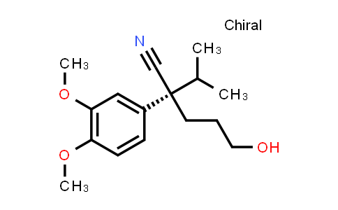 CAS No. 38176-00-0, (R)-2-(3,4-Dimethoxyphenyl)-5-hydroxy-2-isopropylpentanenitrile