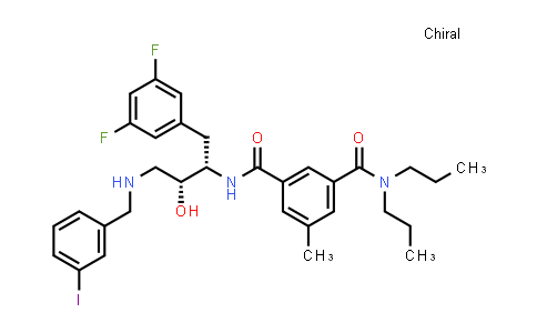 CAS No. 388063-46-5, N1-((2S,3R)-1-(3,5-difluorophenyl)-3-hydroxy-4-((3-iodobenzyl)amino)butan-2-yl)-5-methyl-N3,N3-dipropylisophthalamide
