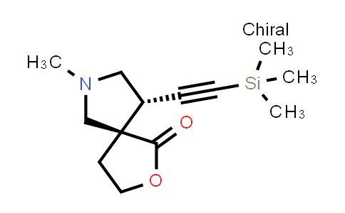 CAS No. 389578-63-6, 2-Oxa-7-azaspiro[4.4]nonan-1-one, 7-methyl-9-[2-(trimethylsilyl)ethynyl]-, (5R,9S)-rel-