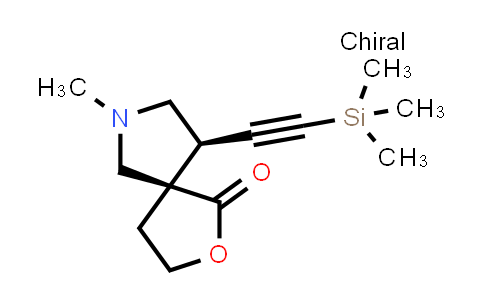 CAS No. 389578-64-7, 2-Oxa-7-azaspiro[4.4]nonan-1-one, 7-methyl-9-[2-(trimethylsilyl)ethynyl]-, (5R,9R)-rel-