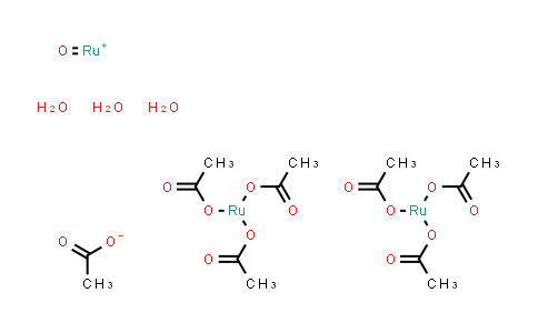 CAS No. 38998-79-7, Hexakis[μ-(acetato-O:O')]-triaqua-μ3-oxotriruthenium(III)