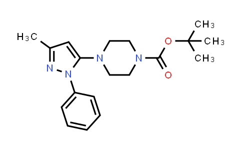 CAS No. 401566-78-7, tert-Butyl 4-(3-methyl-1-phenyl-1H-pyrazol-5-yl)piperazine-1-carboxylate