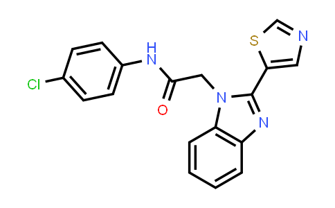 CAS No. 401822-29-5, N-(4-Chlorophenyl)-2-[2-(1,3-thiazol-5-yl)-1H-benzimidazol-1-yl]acetamide