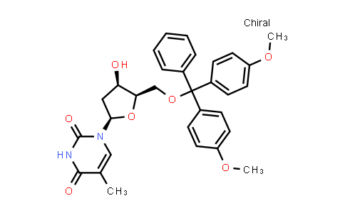 CAS No. 40615-39-2, 1-((2R,4R,5R)-5-((bis(4-methoxyphenyl)(phenyl)methoxy)methyl)-4-hydroxy-tetrahydrofuran-2-yl)-5-methylpyrimidine-2,4(1H,3H)-dione