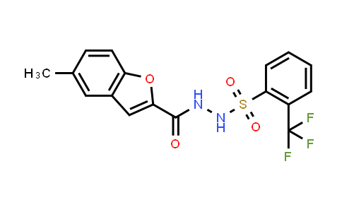 CAS No. 406191-61-5, 2-Benzofurancarboxylic acid, 5-methyl-, 2-[[2-(trifluoromethyl)phenyl]sulfonyl]hydrazide