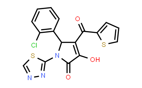 CAS No. 406199-93-7, 5-(2-Chlorophenyl)-3-hydroxy-1-(1,3,4-thiadiazol-2-yl)-4-(thiophene-2-carbonyl)-1,5-dihydro-2H-pyrrol-2-one