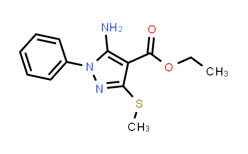 CAS No. 40745-03-7, Ethyl 5-amino-3-(methylthio)-1-phenyl-1H-pyrazole-4-carboxylate
