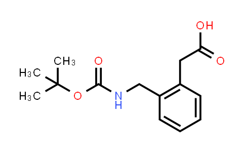 CAS No. 40851-66-9, 2-(2-(((tert-butoxycarbonyl)amino)methyl)phenyl)acetic acid