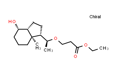 CAS No. 413571-29-6, Propanoic acid, 3-[(1S)-1-[(1S,3aR,4S,7aS)-octahydro-4-hydroxy-7a-methyl-1H-inden-1-yl]ethoxy]-, ethyl ester