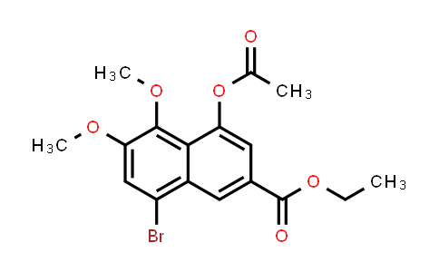 CAS No. 4147-31-3, 2-Naphthalenecarboxylic acid, 4-(acetyloxy)-8-bromo-5,6-dimethoxy-, ethyl ester