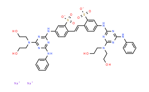 CAS No. 4193-55-9, 2,2'-Stilbenedisulfonic acid, 4,4'-bis[[4-anilino-6-[bis(2-hydroxyethyl)amino]-s-triazin-2-yl]amino]-, disodium salt