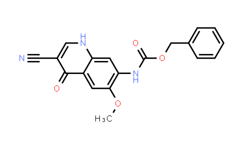 CAS No. 423180-64-7, Carbamic acid, (3-cyano-1,4-dihydro-6-methoxy-4-oxo-7-quinolinyl)-, phenylmethyl ester (9CI)