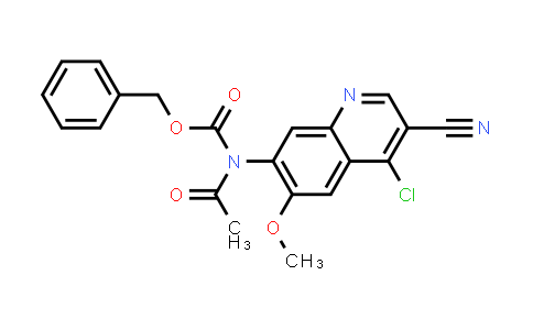 CAS No. 423181-24-2, Carbamic acid, acetyl(4-chloro-3-cyano-6-methoxy-7-quinolinyl)-, phenylmethyl ester (9CI)