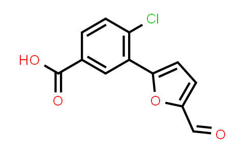 CAS No. 425630-53-1, 4-Chloro-3-(5-formylfuran-2-yl)benzoic acid