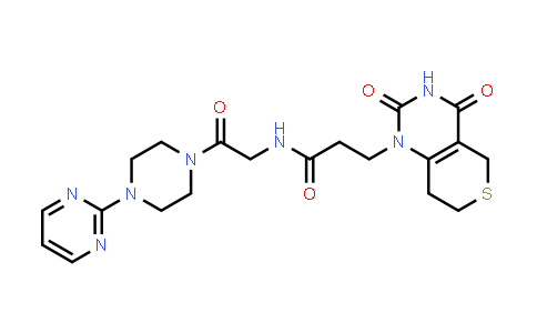 CAS No. 425634-96-4, 2H-Thiopyrano[4,3-d]pyrimidine-1(5H)-propanamide, 3,4,7,8-tetrahydro-2,4-dioxo-N-[2-oxo-2-[4-(2-pyrimidinyl)-1-piperazinyl]ethyl]-