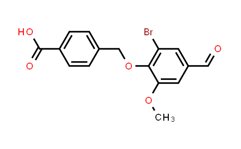 CAS No. 426231-89-2, 4-[(2-Bromo-4-formyl-6-methoxyphenoxy)methyl]benzoic acid
