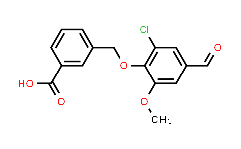 CAS No. 428466-43-7, 3-((2-Chloro-4-formyl-6-methoxyphenoxy)methyl)benzoic acid