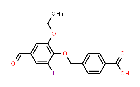 CAS No. 428492-89-1, 4-[(2-Ethoxy-4-formyl-6-iodophenoxy)methyl]benzoic acid