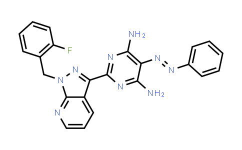 CAS No. 428854-23-3, 2-[1-[(2-Fluorophenyl)methyl]-1H-pyrazolo[3,4-b]pyridin-3-yl]-5-(2-phenyldiazenyl)-4,6-pyrimidinediamine