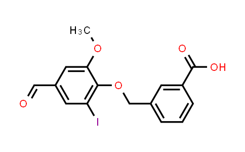 CAS No. 429625-86-5, 3-((4-Formyl-2-iodo-6-methoxyphenoxy)methyl)benzoic acid