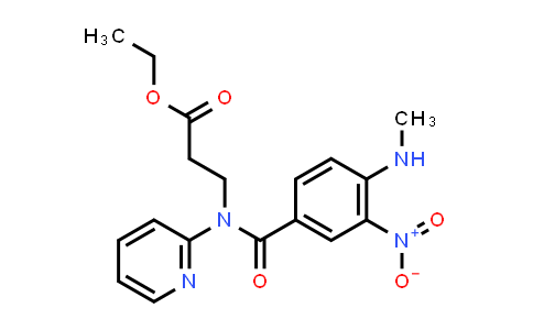 CAS No. 429659-01-8, Ethyl 3-(4-(methylamino)-3-nitro-N-(pyridin-2-yl)benzamido)propanoate
