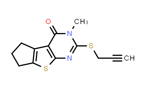 CAS No. 433329-91-0, 3-Methyl-2-(prop-2-yn-1-ylthio)-6,7-dihydro-3H-cyclopenta[4,5]thieno[2,3-d]pyrimidin-4(5H)-one