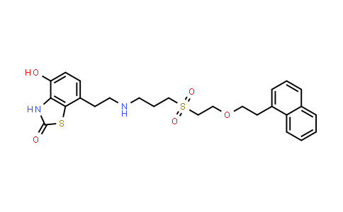 CAS No. 438576-82-0, 2(3H)-Benzothiazolone, 4-hydroxy-7-[2-[[3-[[2-[2-(1-naphthalenyl)ethoxy]ethyl]sulfonyl]propyl]amino]ethyl]-