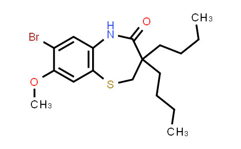 CAS No. 439089-27-7, 7-Bromo-3,3-dibutyl-8-methoxy-2,3-dihydrobenzo[b][1,4]thiazepin-4(5H)-one
