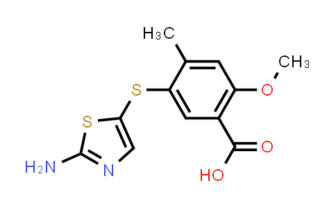 CAS No. 439578-97-9, 5-(2-Aminothiazol-5-ylthio)-2-methoxy-4-methylbenzoic acid