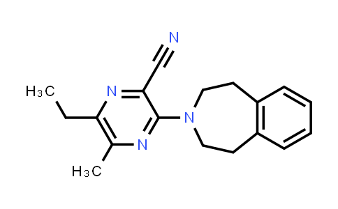 CAS No. 440124-11-8, 2-Pyrazinecarbonitrile, 6-ethyl-5-methyl-3-(1,2,4,5-tetrahydro-3H-3-benzazepin-3-yl)-