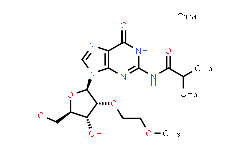 CAS No. 440327-50-4, N-(9-((2R,3R,4R,5R)-4-Hydroxy-5-(hydroxymethyl)-3-(2-methoxyethoxy)tetrahydrofuran-2-yl)-6-oxo-6,9-dihydro-1H-purin-2-yl)isobutyramide
