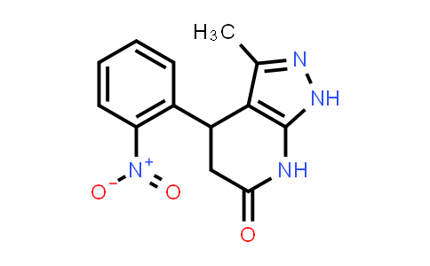 CAS No. 442652-86-0, 3-Methyl-4-(2-nitrophenyl)-1,4,5,7-tetrahydro-6H-pyrazolo[3,4-b]pyridin-6-one