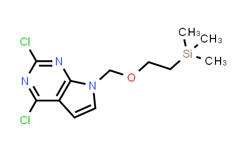 CAS No. 442847-52-1, 2,4-Dichloro-7-((2-(trimethylsilyl)ethoxy)methyl)-7H-pyrrolo[2,3-d]pyrimidine