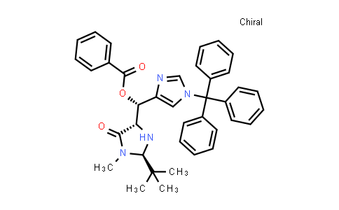 CAS No. 444154-74-9, 4-Imidazolidinone, 5-[(S)-(benzoyloxy)[1-(triphenylmethyl)-1H-imidazol-4-yl]methyl]-2-(1,1-dimethylethyl)-3-methyl-, (2R,5S)-