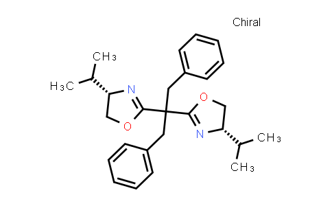 CAS No. 444575-98-8, (4S,​4'S)​-2,​2'-​[2-Phenyl-​1-​(phenylmethyl)​ethylidene]​bis[4-​(1-​methylethyl)​-​4,​5-​dihydrooxazole]