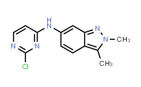 CAS No. 444731-74-2, 6-[N-(2-chloropyrimidin-4-yl)amino]-2,3-dimethyl-2H-indazole