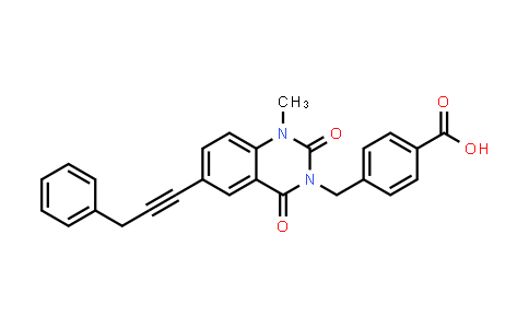 CAS No. 451471-51-5, 4-((1-Methyl-2,4-dioxo-6-(3-phenylprop-1-yn-1-yl)-1,2-dihydroquinazolin-3(4H)-yl)methyl)benzoic acid