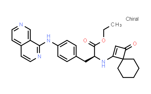 CAS No. 455264-29-6, (S)-ethyl 3-(4-(2,7-naphthyridin-1-ylamino)phenyl)-2-(3-oxospiro[3.5]non-1-en-1-ylamino)propanoate
