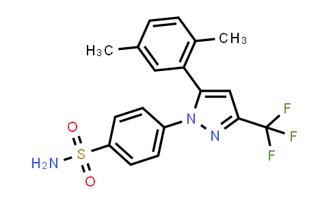 CAS No. 457639-26-8, 4-(5-(2,5-Dimethylphenyl)-3-(trifluoromethyl)-1H-pyrazol-1-yl)benzenesulfonamide