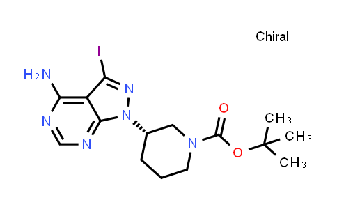 CAS No. 461702-66-9, tert-butyl (S)-3-(4-Amino-3-iodo-1H-pyrazolo[3,4-d]pyrimidin-1-yl)piperidine-1-carboxylate