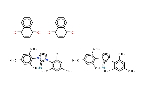 CAS No. 467220-49-1, 1,3-Bis(2,4,6-trimethylphenyl)imidazol-2-ylidene(1,4-naphthoquinone)palladium (0) dimer