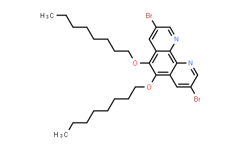 CAS No. 473255-19-5, 3,8-Dibromo-5,6-bis(octyloxy)-1,10-phenanthroline