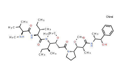 CAS No. 474645-30-2, L-Isoleucinamide, N-methyl-L-valyl-N-[(1S,2R)-4-[(2S)-2-[(1R,2R)-3-[[(1R,2S)-2-hydroxy-1-methyl-2-phenylethyl]amino]-1-methoxy-2-methyl-3-oxopropyl]-1-pyrrolidinyl]-2-methoxy-1-[(1S)-1-methylpropyl]-4-oxobutyl]-N-methyl- (9CI)