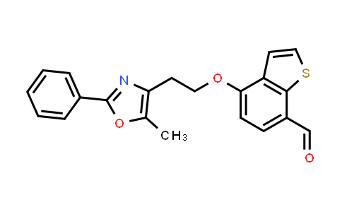 CAS No. 475480-88-7, Benzo[b]thiophene-7-carboxaldehyde, 4-[2-(5-methyl-2-phenyl-4-oxazolyl)ethoxy]-
