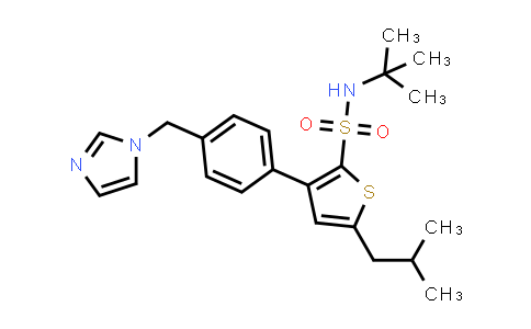 CAS No. 477775-35-2, 2-Thiophenesulfonamide, N-(1,1-dimethylethyl)-3-[4-(1H-imidazol-1-ylmethyl)phenyl]-5-(2-methylpropyl)-